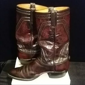 Lucchese black cherry leather boots